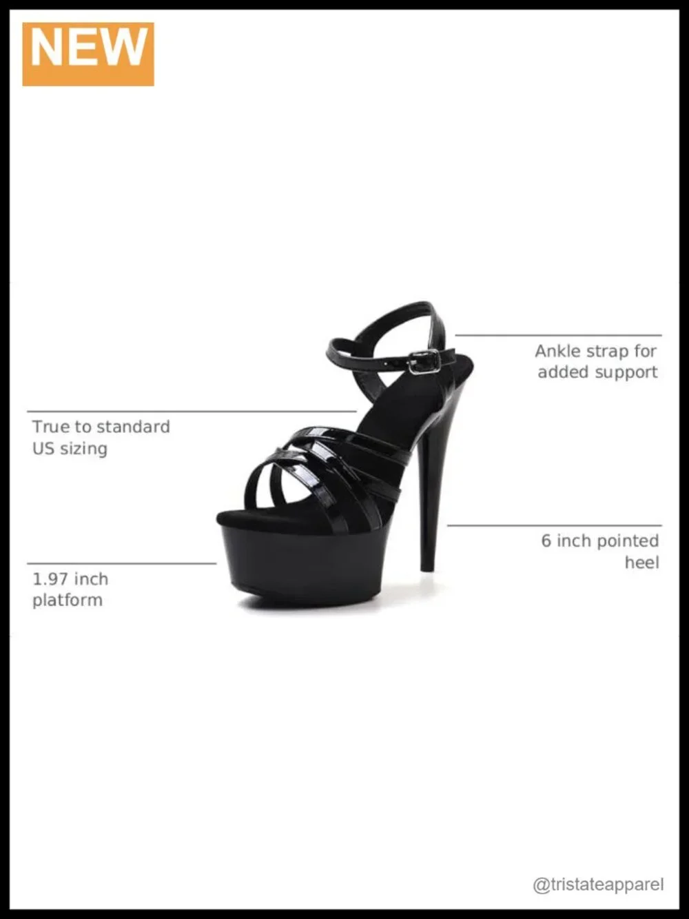 Women's 6in Platform Stiletto Sandals Lace Up Ankle Strap Exotic Dancer Pole